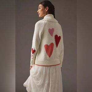 Anthropologie Maeve Heart Cardigan Sweater (Size M) - NWT